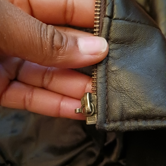 Quilted leather bomber jacket size L - Picture 2 of 8